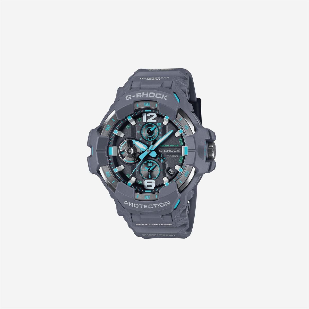 Casio G-Shock GRAVITYMASTER GRB300-8A2 Aviation-Inspired Pilot Watch Bluetooth Tough Solar Dual Time 200M Water Resistant Grey Resin Band Watch