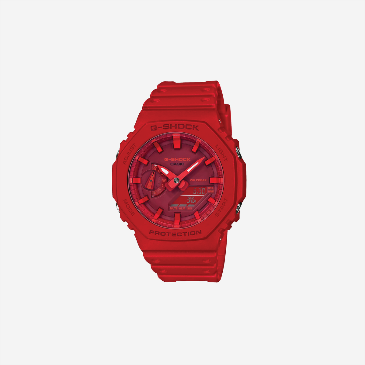 Casio G-Shock GA-2100-4ADR Carbon Core Guard Red Dial Resin Digital Watch Japan