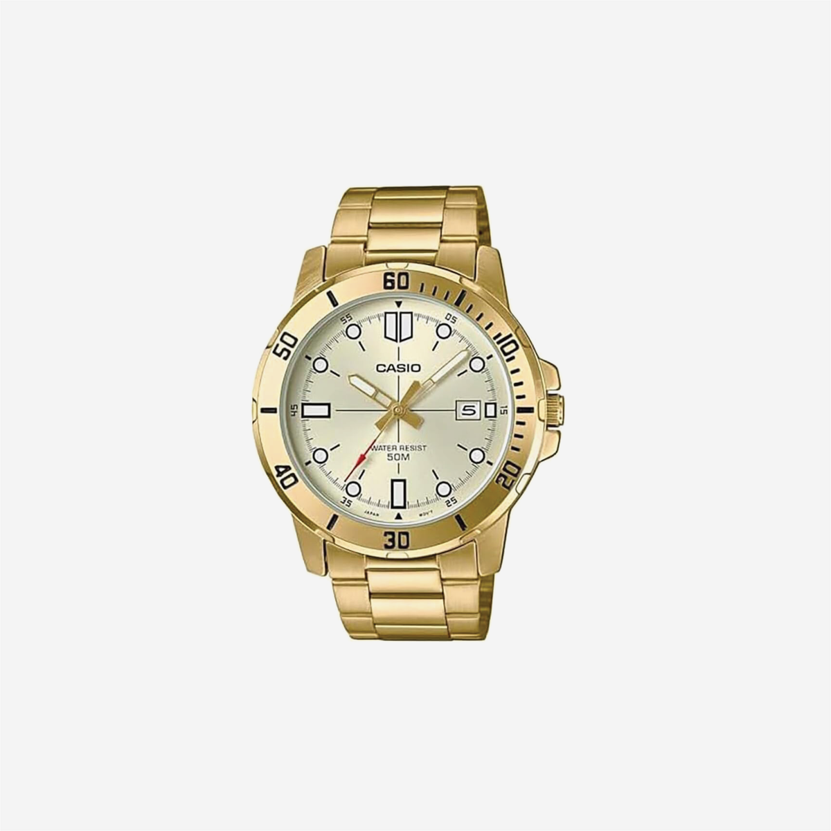 Casio MTP-VD01G-9EV Enticer Gold Tone Stainless Steel Gold Dial Casual Analog Sporty Watch