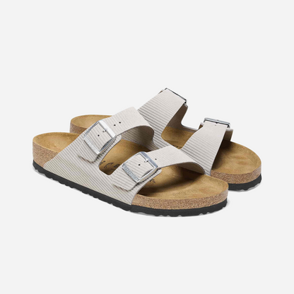 Birkenstock Arizona Suede Embossed Gray Gray/Corduroy Stone Coin