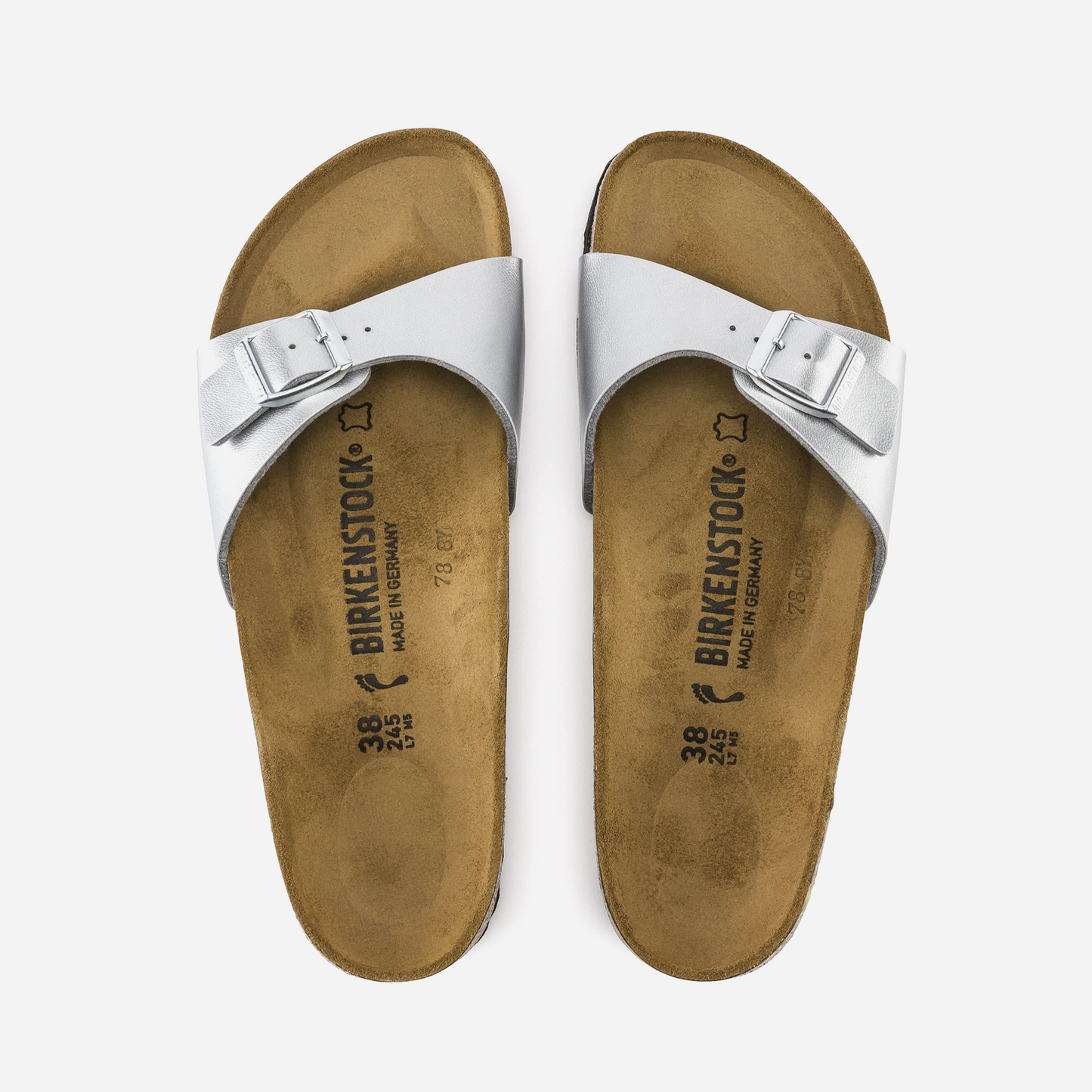 Birkenstock Madrid Birko-Flor Silver Silver