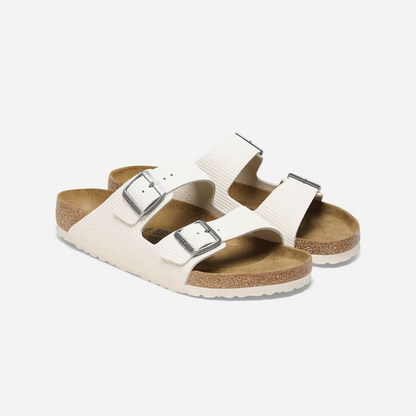 Birkenstock Arizona Suede Embossed White White/Corduroy Antique White