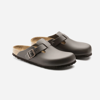 Birkenstock Boston Natural Leather Brown Brown/Dark Brown