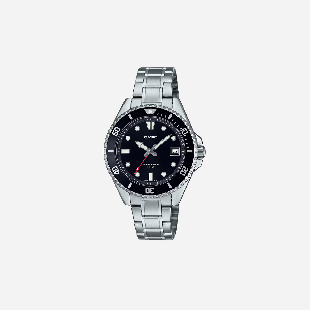 Casio MDV-10D-1A1V Black Dial Dive Inspired Stainless Steel Watch