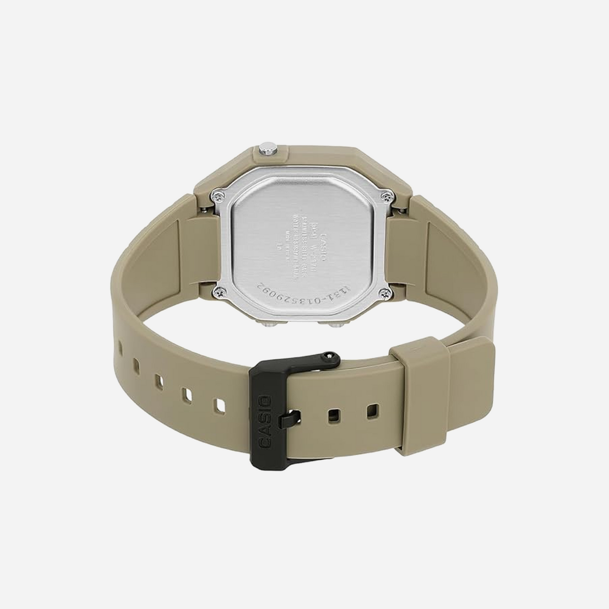 Casio Youth W-217H-5AVDF Quartz Black Dial Rugged Beige Strap Digital Resin Illuminator Watch