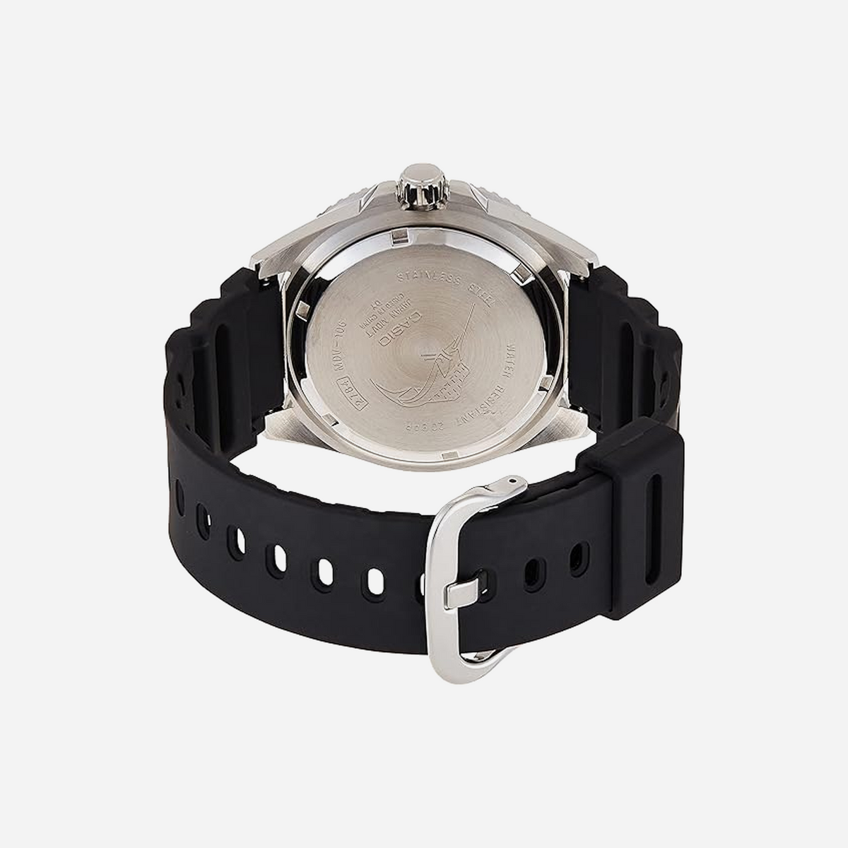 Casio MDV-106B-1A3VCF Series Black Dial Green Case Resin Band Analog Watch