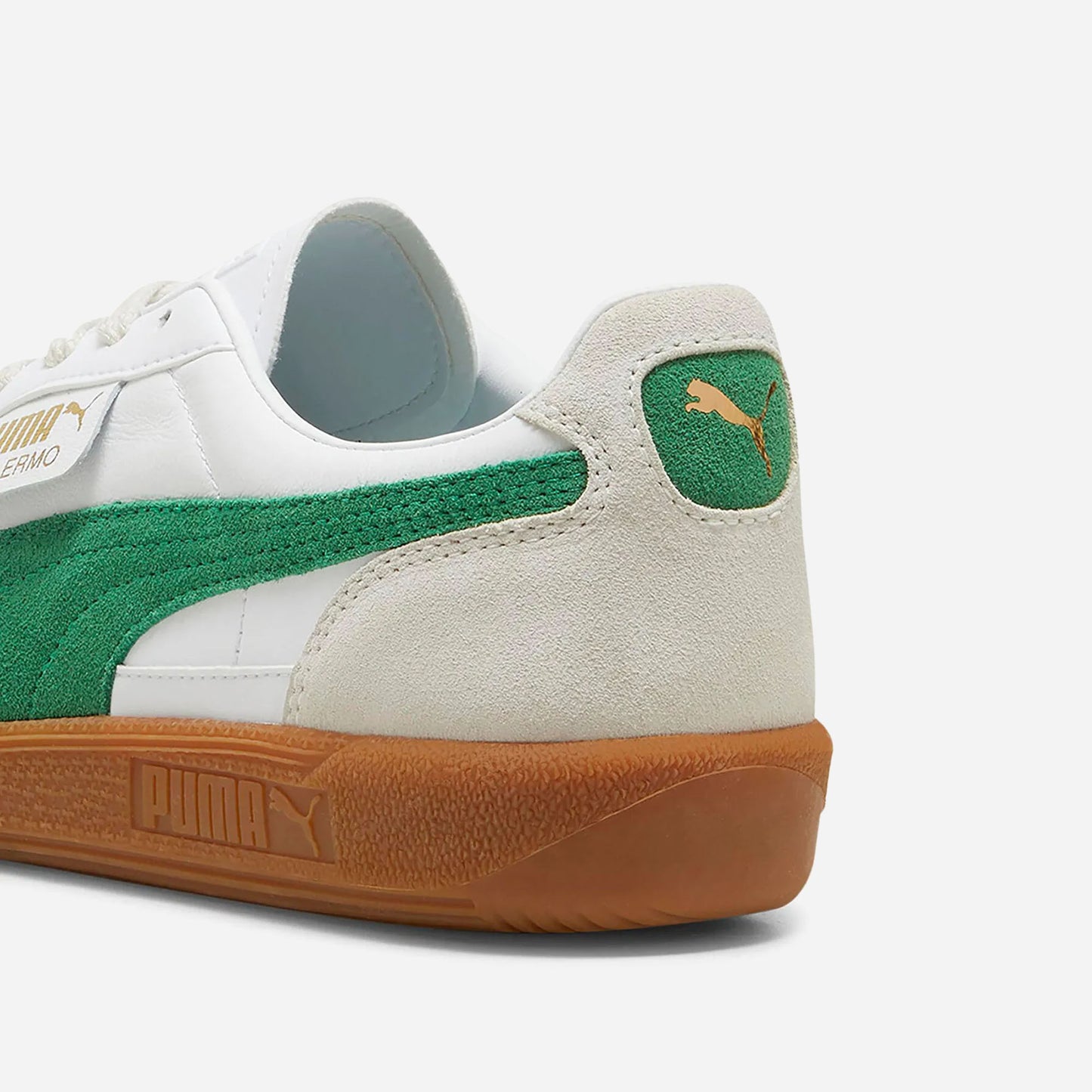 Puma Palermo Lth Unisex Sneakers White-Vapor Gray-Archive Green