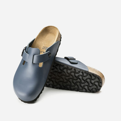 Birkenstock Boston Natural Leather Blue Blue