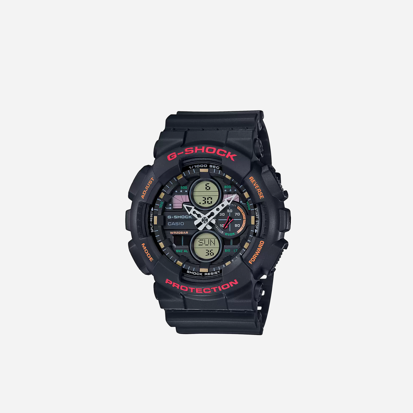 CASIO G-SHOCK GA-140 Series Red And Black Analog-Digital GA-140-1A4