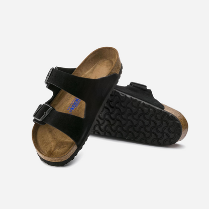 Birkenstock Arizona Soft Footbed Suede Leather Black Black