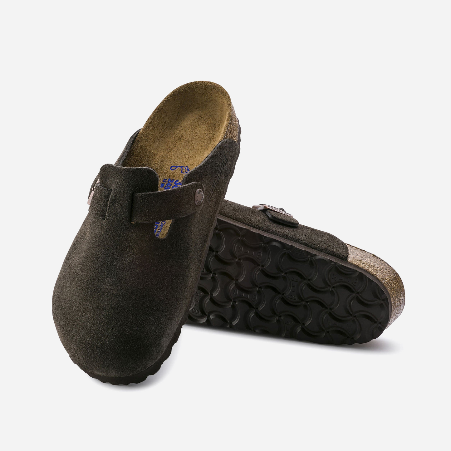 Birkenstock Boston Soft Footbed Suede Leather Brown Brown/Mocha