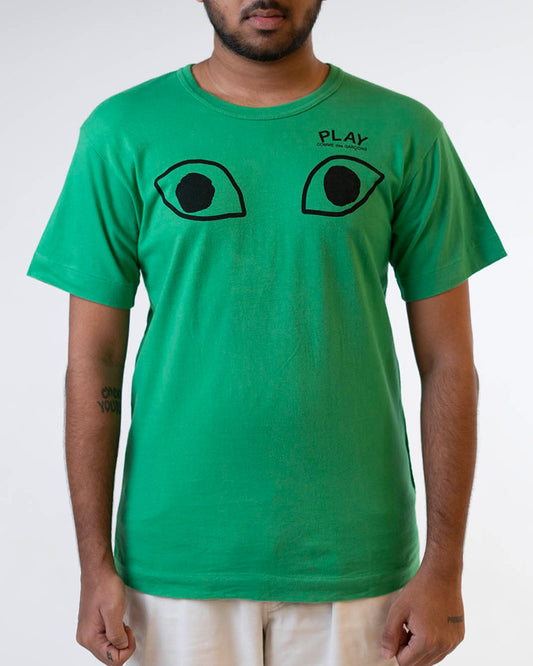 CDG PLAY PRINTED GREEN EYES T SHIRT