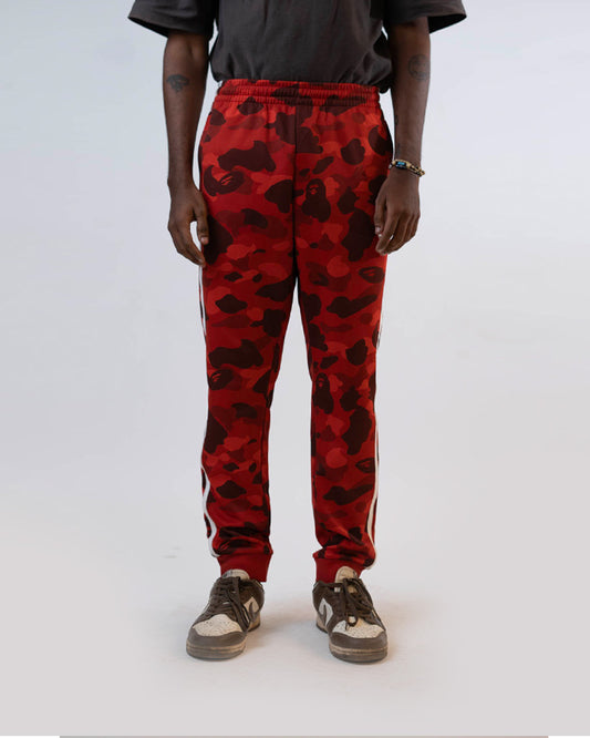 BAPE X ADIDAS ADICOLOR TRACK PANTS - RAW RED