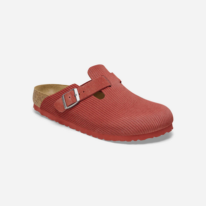 Birkenstock Boston Suede Embossed Red Red/Sienna Red