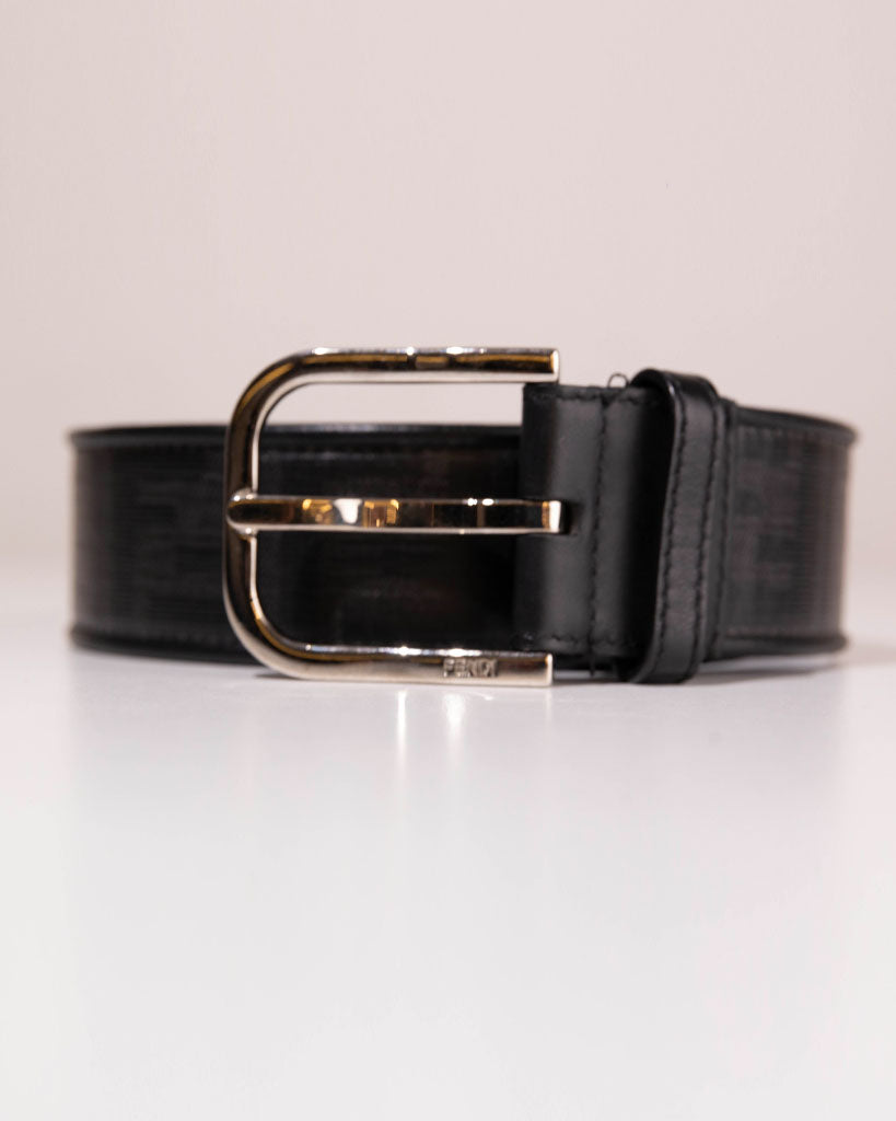 Fendi Calf Leather & Fabric Belt