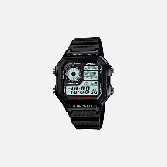 CASIO YOUTH AE-1200 Series AE-1200WH-1AVDF Black Blue