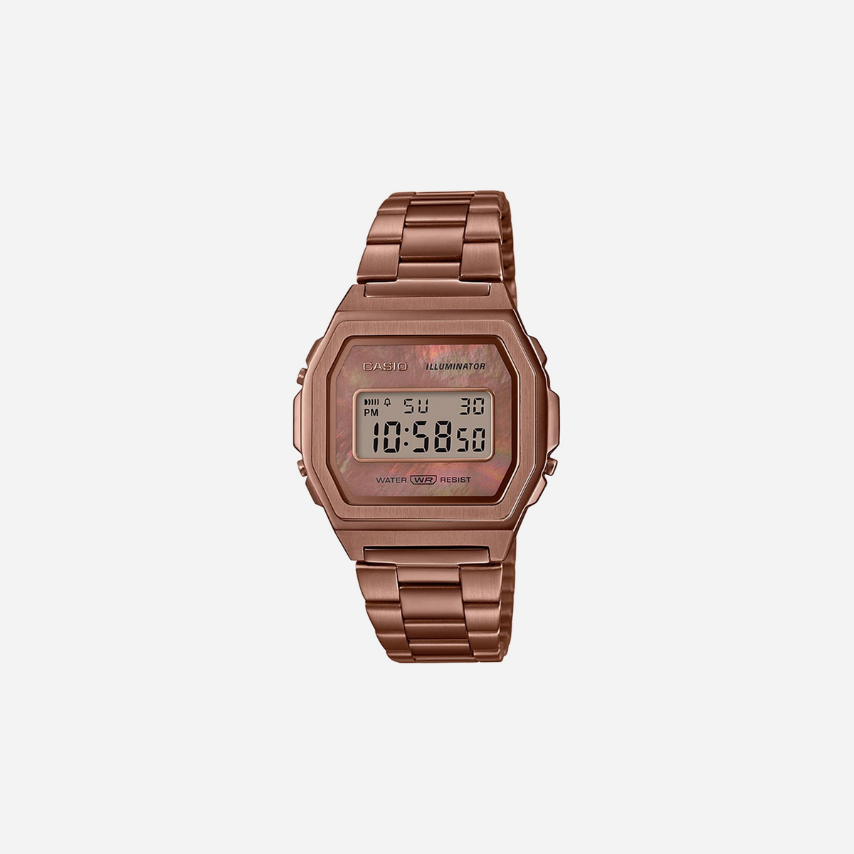 Casio Vintage A1000RG-5EF Quartz Rose Gold Dial Digital Stainless Steel Watch