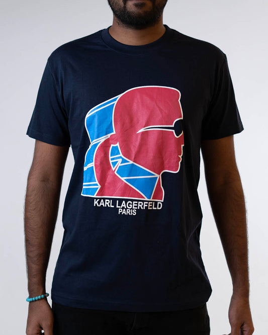 KARL LARGERFIELD PRETO MULTICOLOR NAVY BLUE TSHIRT