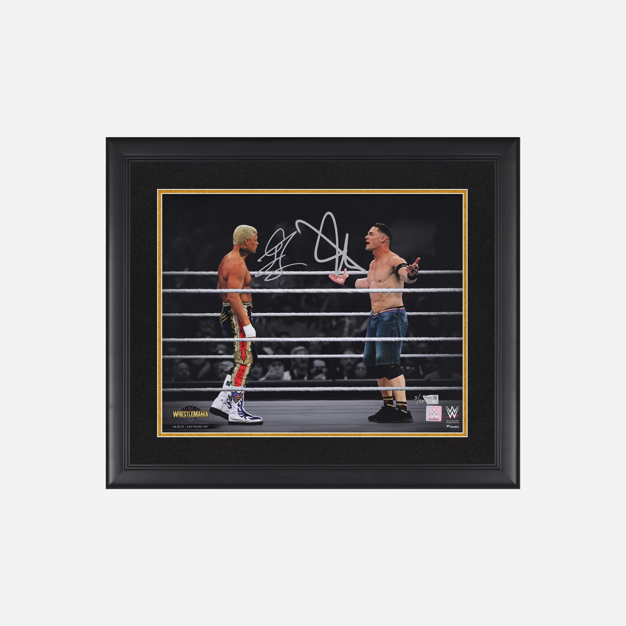 Cody Rhodes and John Cena WWE Autographed Framed 16