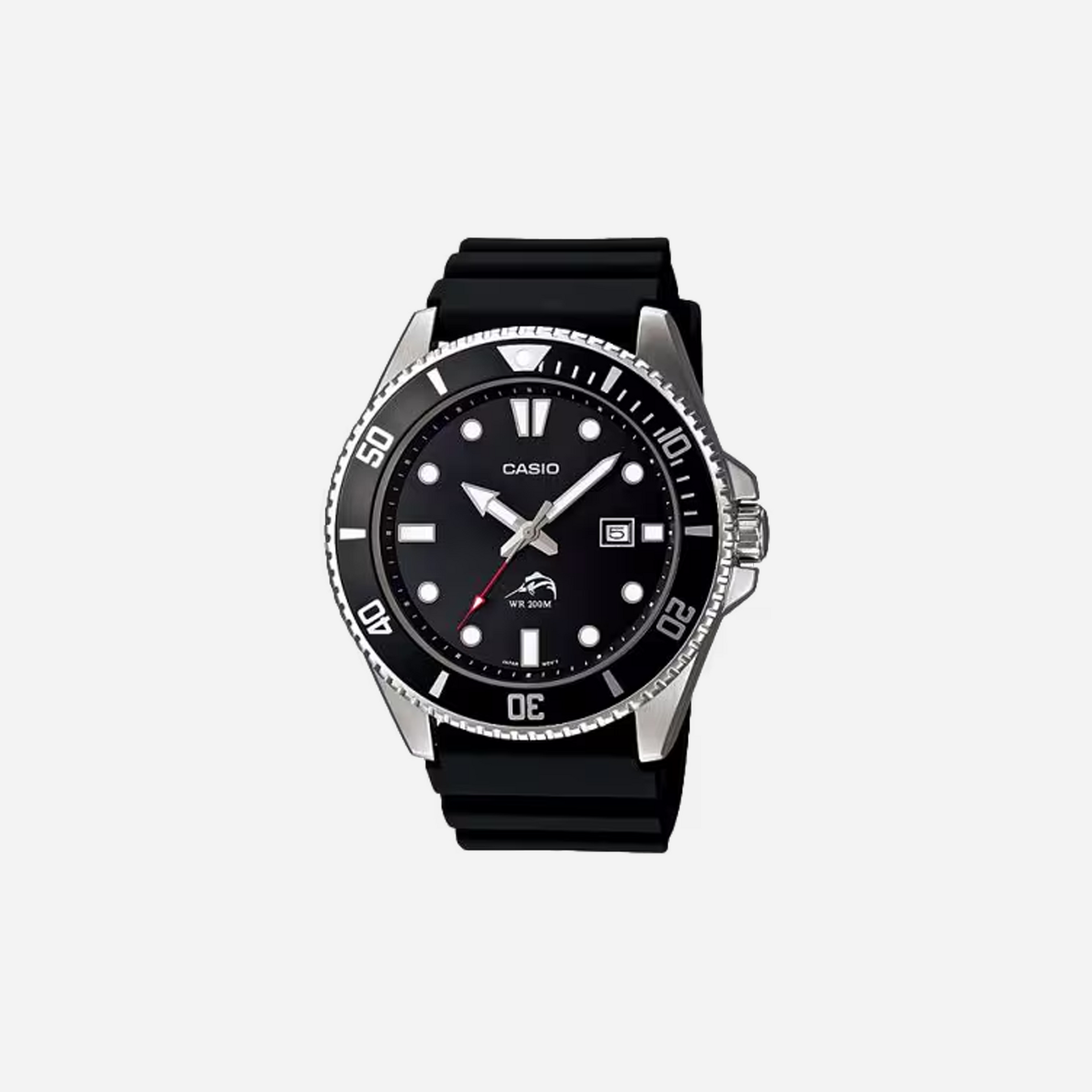 CASIO W-61 80s “CASIO Marlin” Boat Vint. Casio Marlin Duro Analog MDV106-1A Black Dial Resin Band Watch