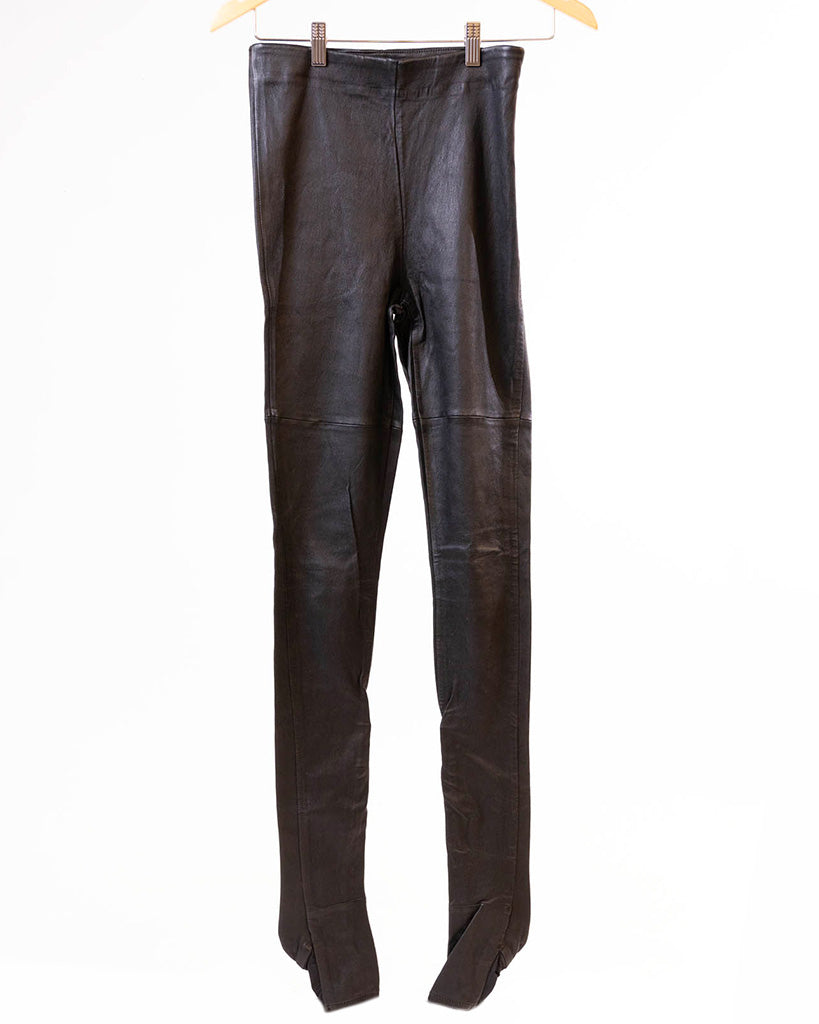 MASION MARTIN MARGIELA BY H&M BLACK LEATHER LEGINGS