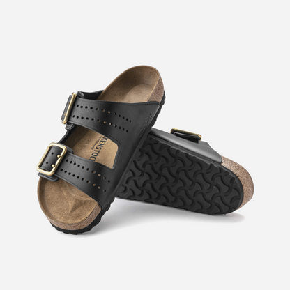 Birkenstock Arizona Bold Gap Natural Leather Black Black