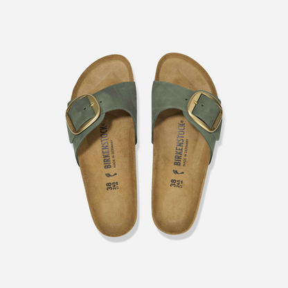 Birkenstock Madrid Big Buckle Nubuk Leather Green Green/Thyme