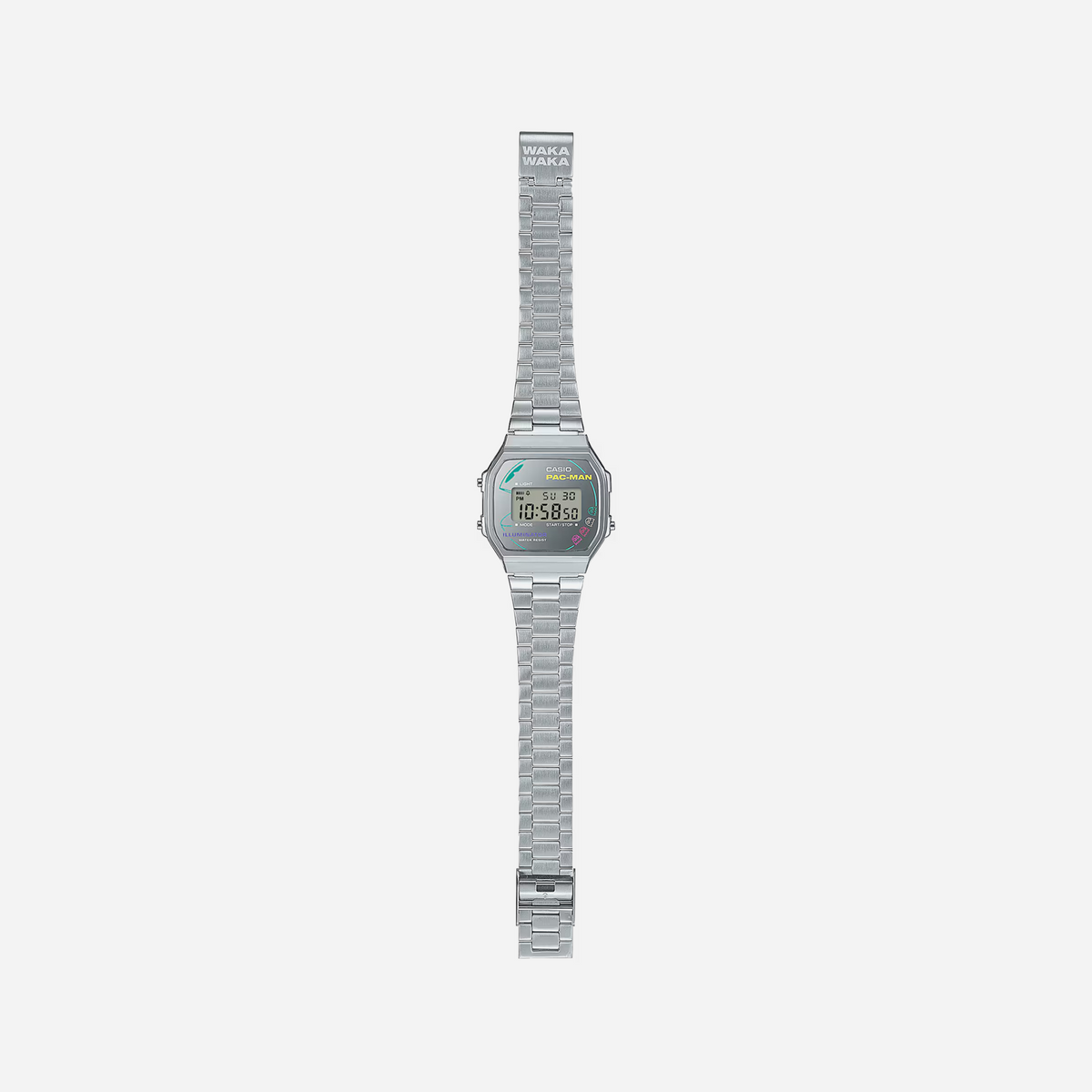 Casio Vintage A168WEPC-7ADR PAC-MAN Limited Edition Quartz Silver Dial Digital Stainless Steel Watch