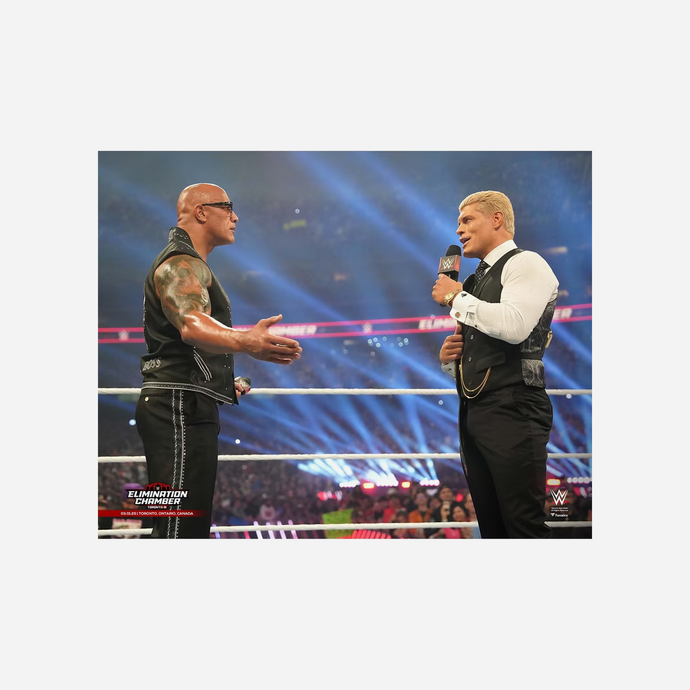 Cody Rhodes & The Rock WWE Unsigned 2025 Elimination Chamber In-Ring E ...