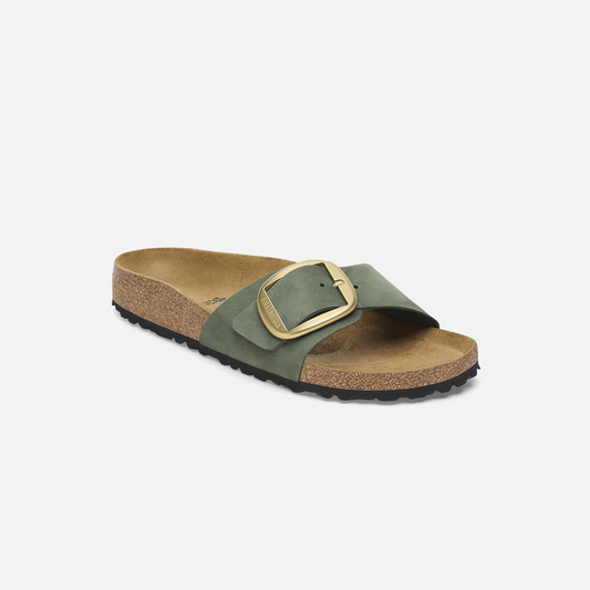 Birkenstock Madrid Big Buckle Nubuk Leather Green Green/Thyme