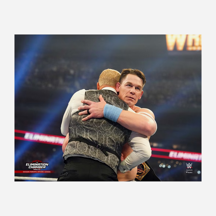 John Cena & Cody Rhodes WWE Unsigned 2025 Elimination Chamber Hug Phot ...