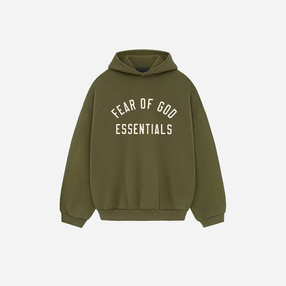 Fear of God Essentials Fleece Hoodie MILITARY