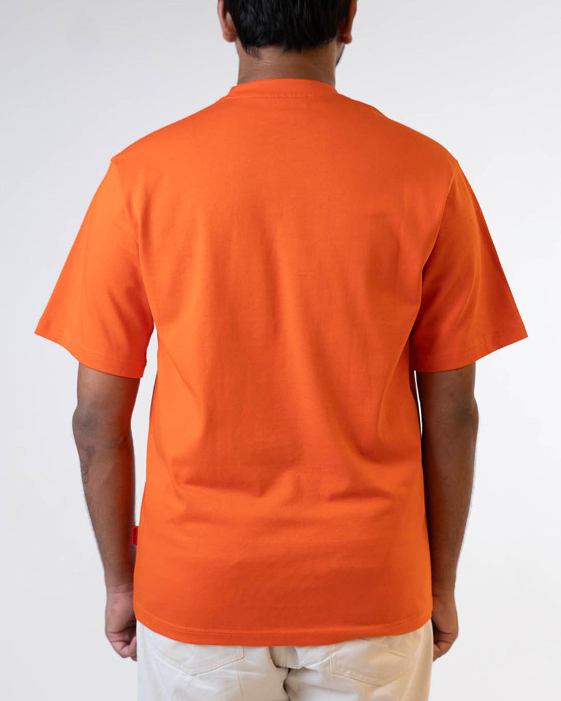 HUGO PHOTO-PRINT T-SHIRT IN STRETCH-COTTON TSHIRT - ORANGE