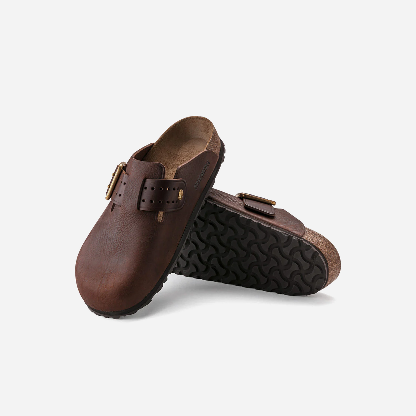 Birkenstock Boston Bold Gap Natural Leather Brown Brown/Roast