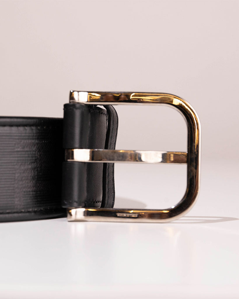 Fendi Calf Leather & Fabric Belt