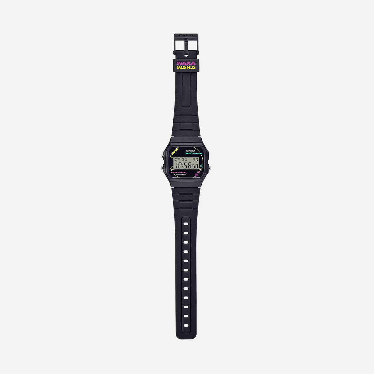 Casio Youth F-91WPC-1ADR Pac-Man Limited Edition Quartz Black Dial Digital Resin Watch
