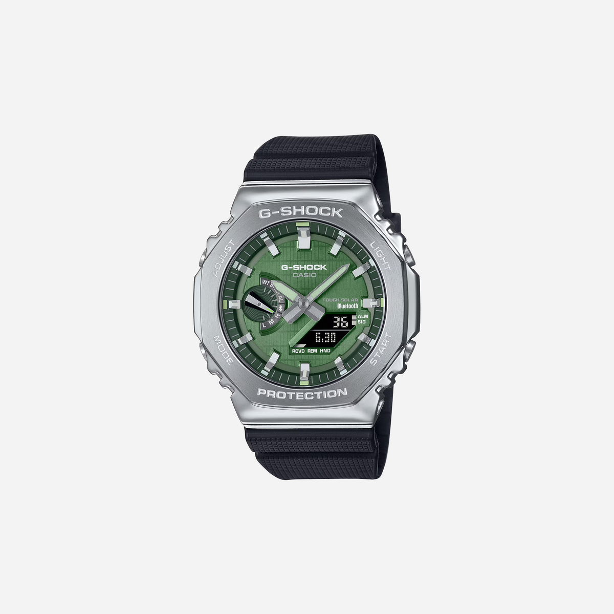Casio G-Shock GM-2100G-1A3 Green Dial Black Resin Strap Watch