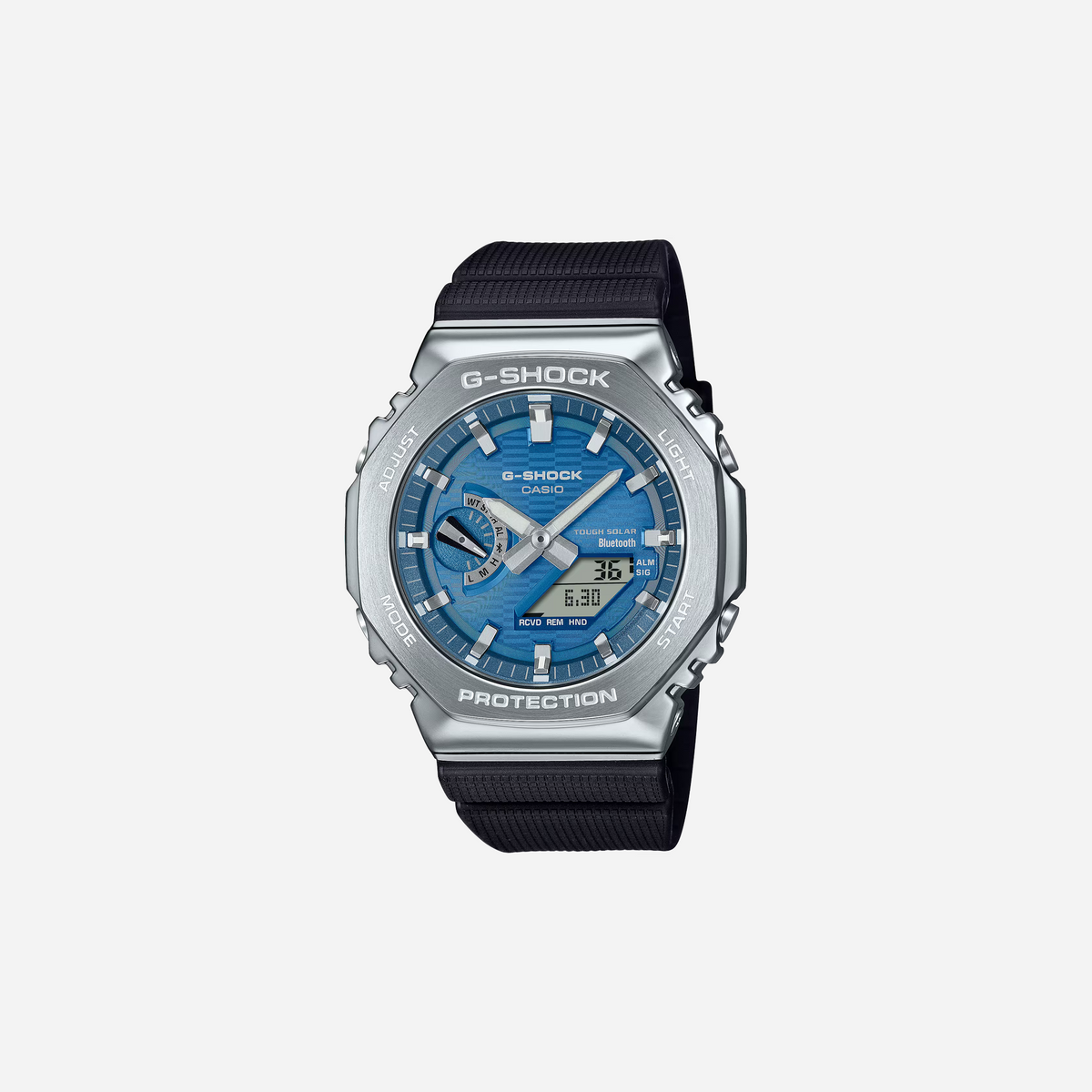 Casio G-Shock GM-2100A-2B Blue Dial Black Resin Strap Watch