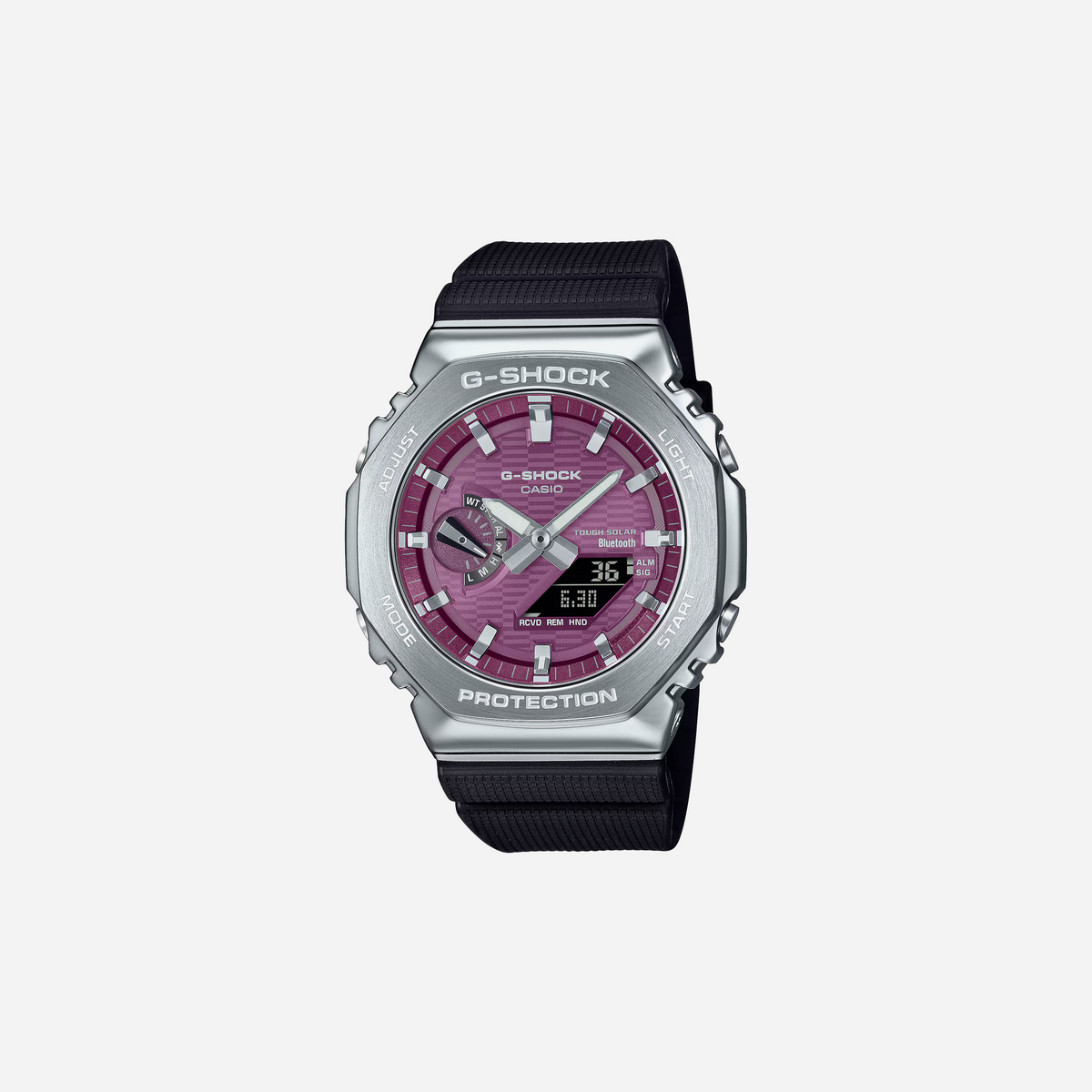 Casio G-Shock GM-2100A-4B Pink Dial Black Resin Strap Watch