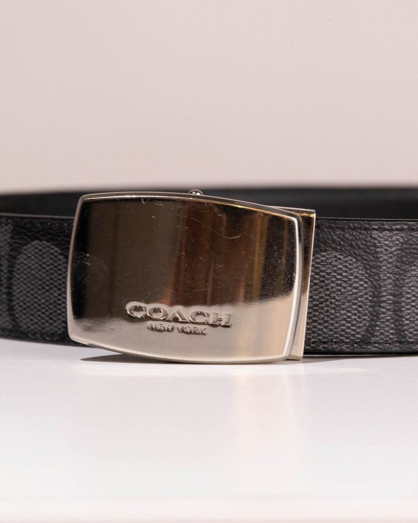 COACH SIGNATURE MOD PLAQUE HARNESS CUT TO SIZE REVERSIBLE BELT