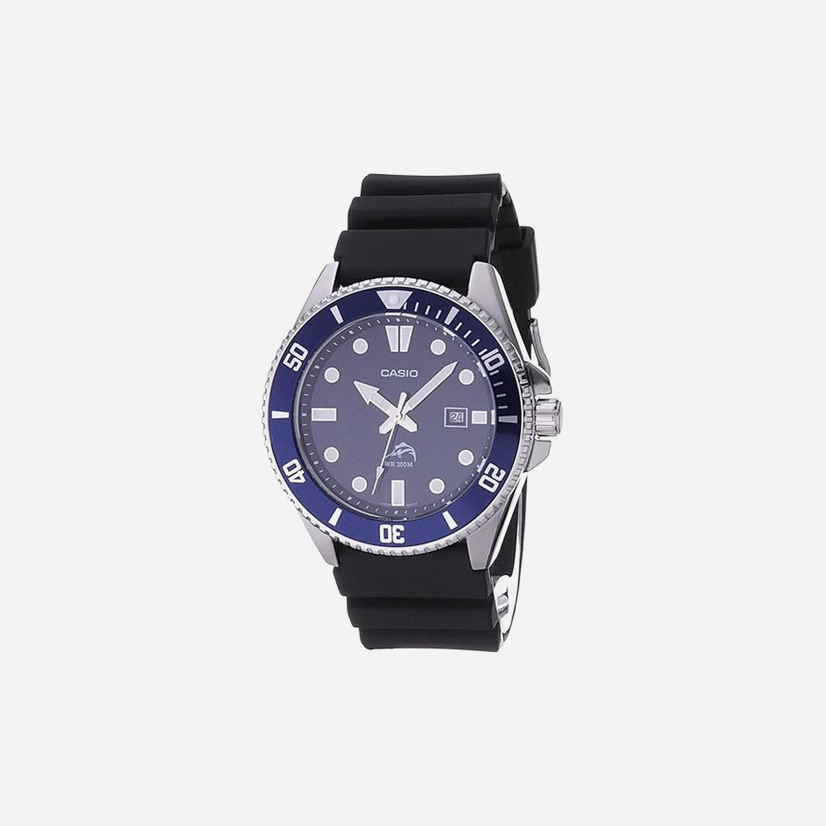 Casio MDV-106B-2AVCF Series Blue Dial Stainless Steel Case Resin Band Unisex Analog Watch