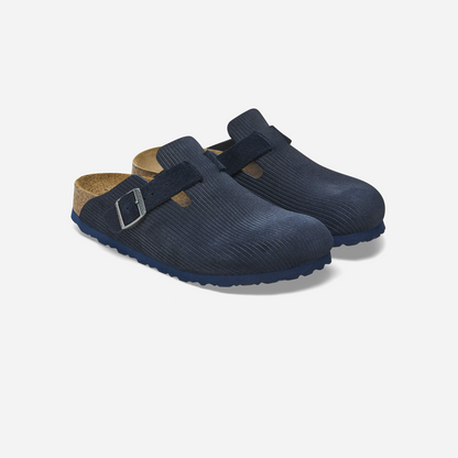 Birkenstock Boston Suede Leather Blue Blue/Corduroy Midnight