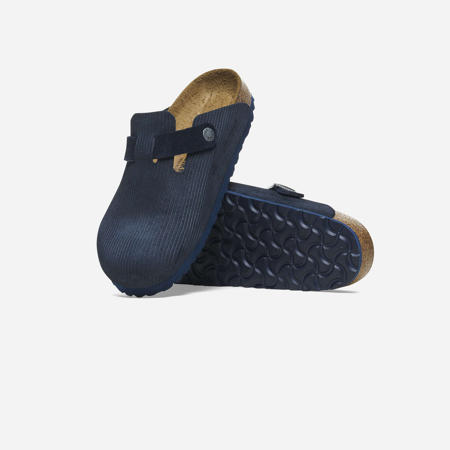 Birkenstock Boston Suede Leather Blue Blue/Corduroy Midnight