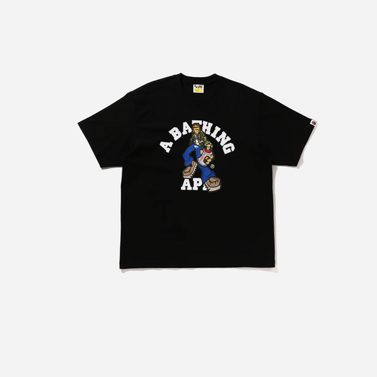 Bape Mens Graffiti Character College Relaxed Fit Tee M