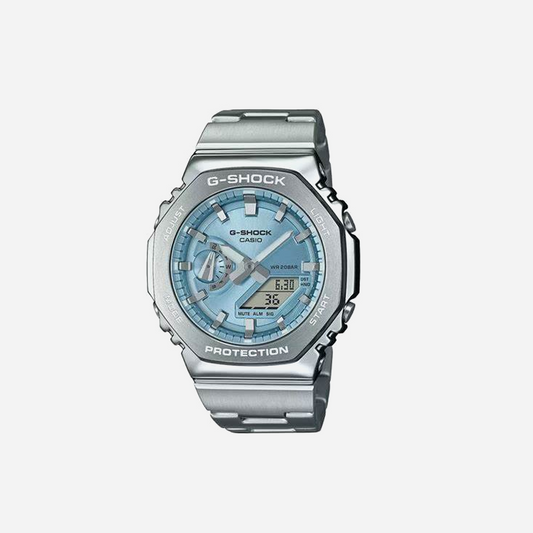 CASIO G-SHOCK G-Steel 2100 Series Light Blue And Silver  GM-2110D-2A