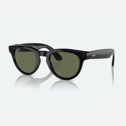 Ray-Ban Meta Low Bridge Fit Headliner 'Shiny Black Lenses G-15 Green'