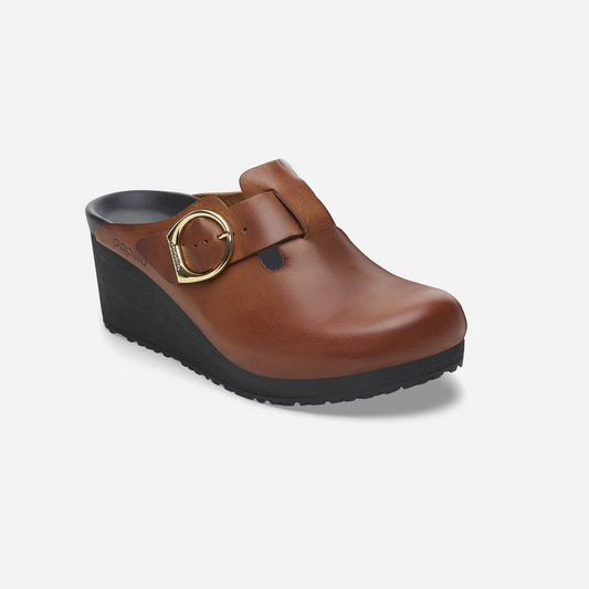 Birkenstock Fanny Ring-Buckle Natural Leather Brown Brown/Black/Cognac