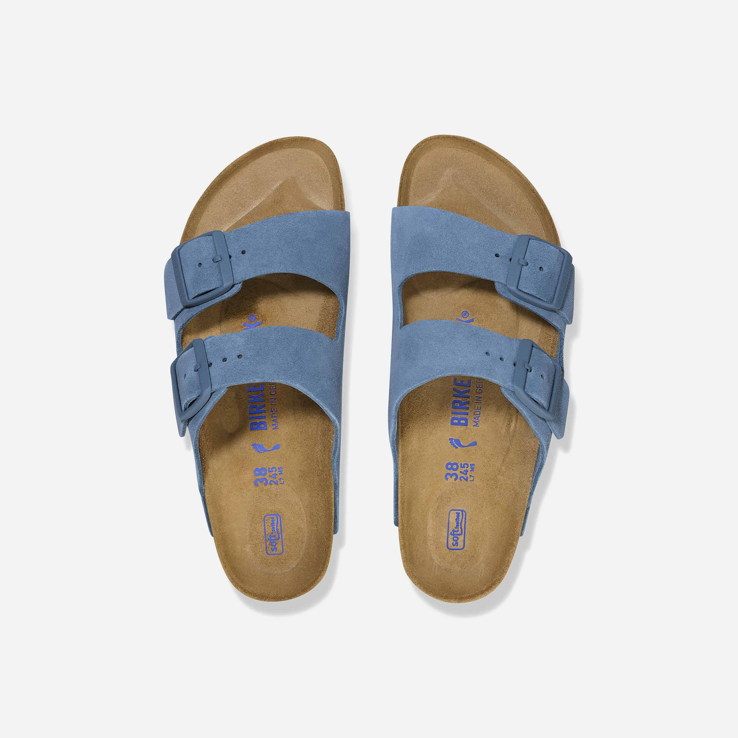 Birkenstock Arizona Soft Footbed Suede Leather Blue Blue/Elemental Blue