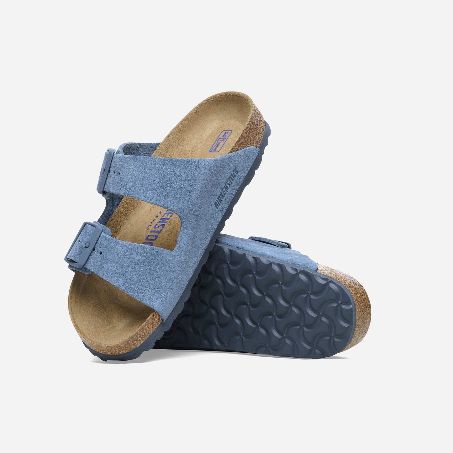 Birkenstock Arizona Soft Footbed Suede Leather Blue Blue/Elemental Blue