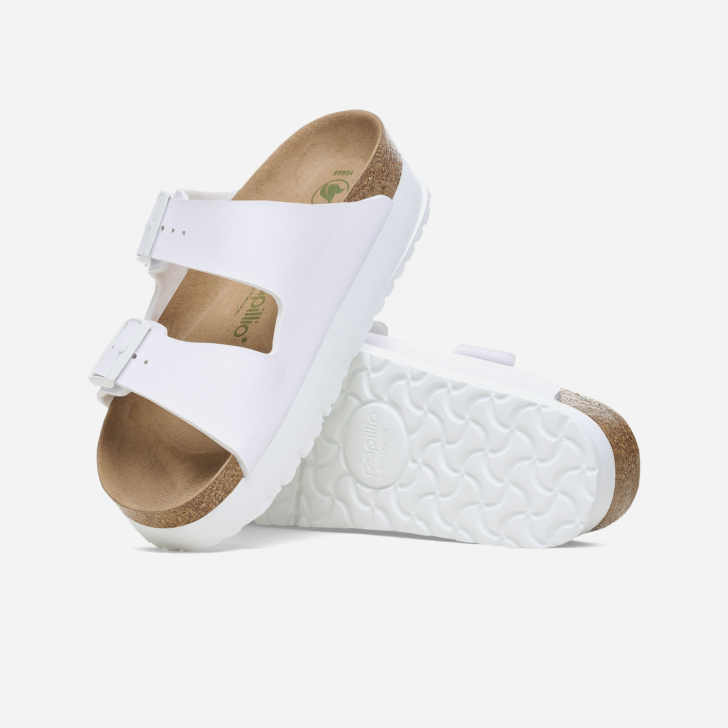 Birkenstock Arizona Flex Platform Birko-Flor White White